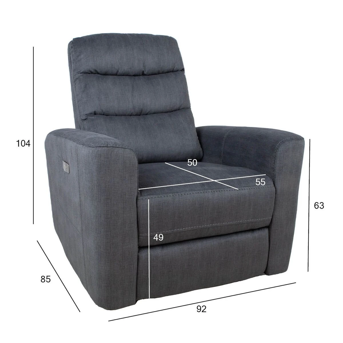 Sähköreclinertuoli Benjamin, Harmaa - Image 9