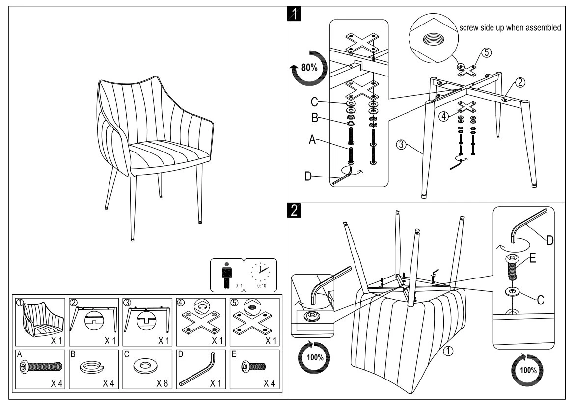 Samettituoli Olivia, Roosa - Image 6